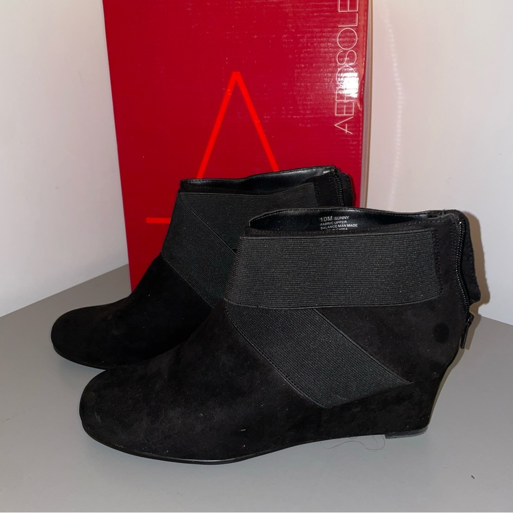 Aerosoles ladies black ankle boots booties size 10 NEW IN BOX